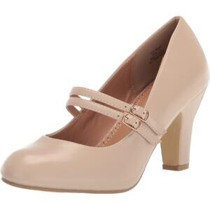 Journee Collection Women Windy Classic Mary Jane Pump Heels Size US 10M Nude